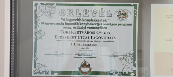 Legszebb konyhakert 2025. III. helyezett