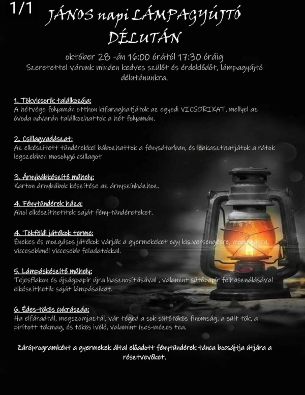 János Napi Lámpagyújtó délután!